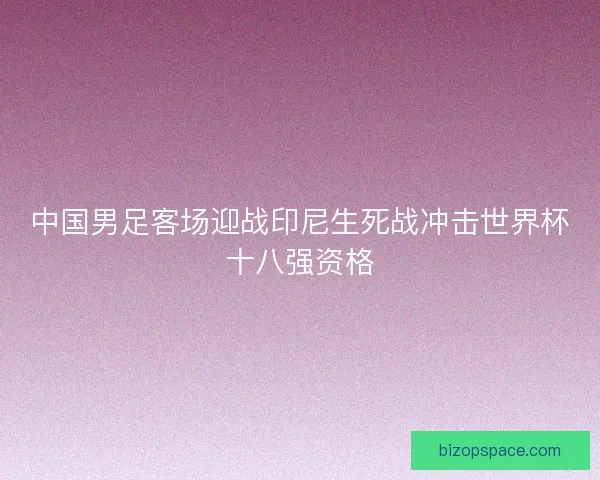 中国男足客场迎战印尼生死战冲击世界杯十八强资格